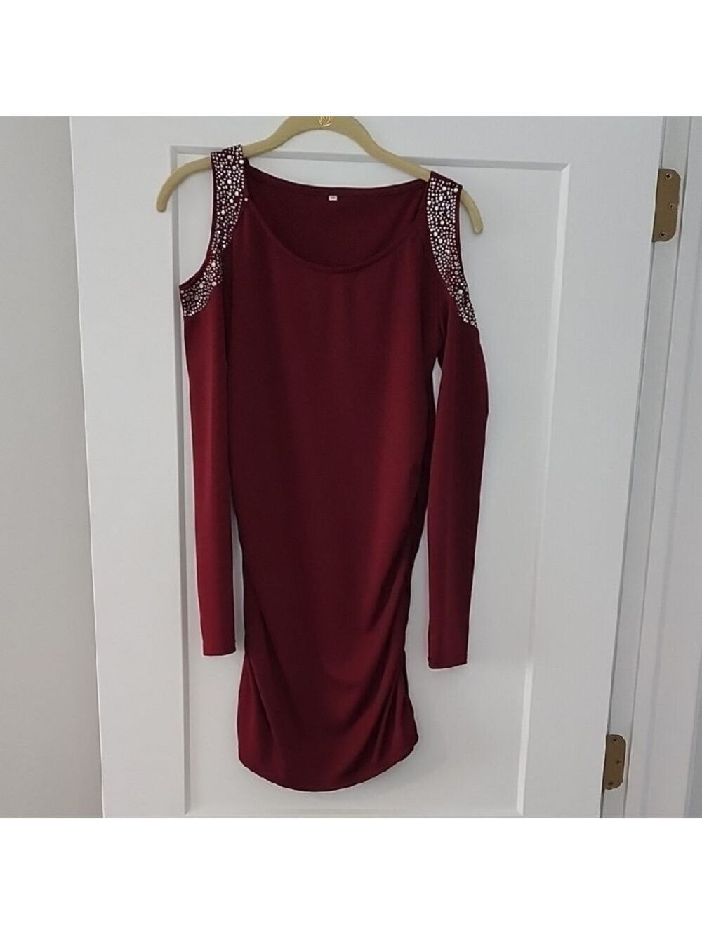 Elegant Burgundy Open Shoulder Dress or Top